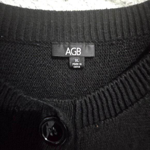 AGB Womens Black gorpcore Button-Front Cardigan Sweater XL - Picture 3 of 6